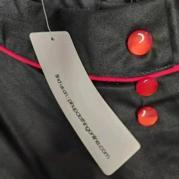 NWT Size Small Glam Couture Pin Up Goth Rockabilly Red/Black Dress - Picture 4 of 4